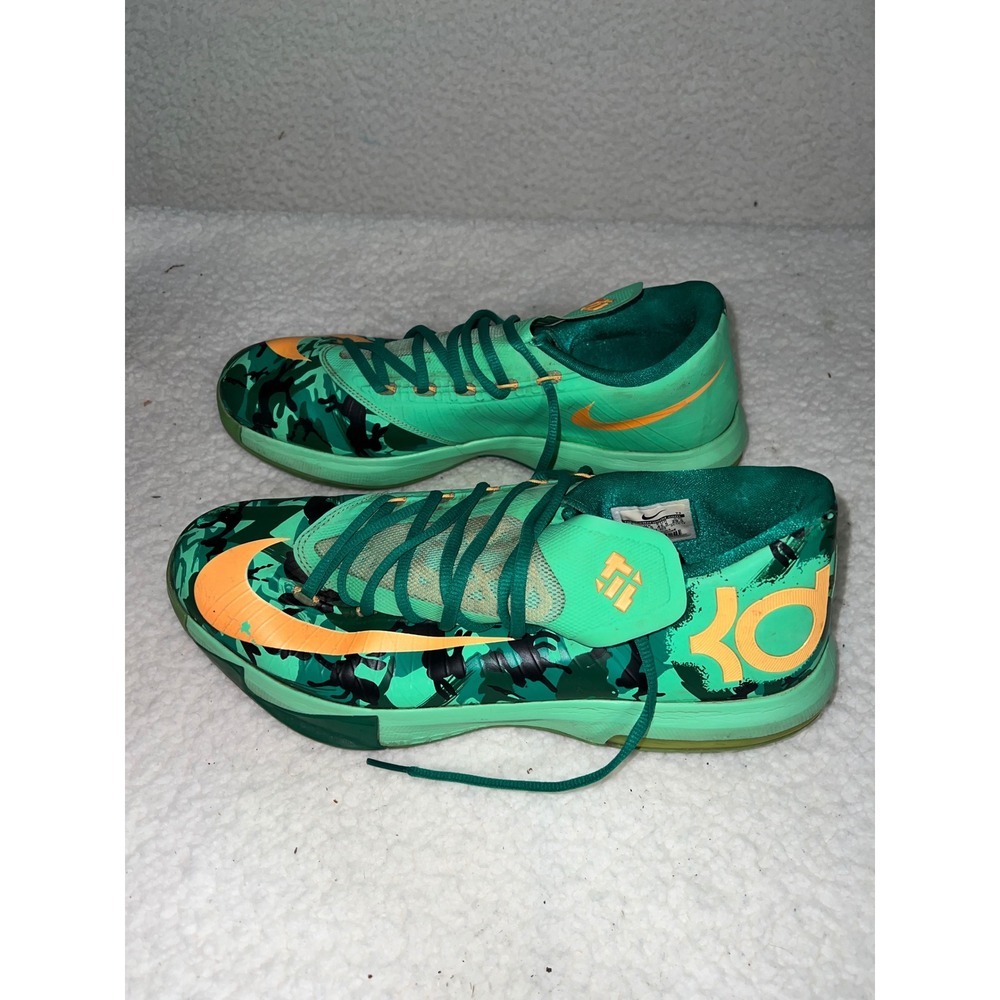 Nike KD 6 Bamboo Green Camo Basketball Shoes 599424-303 Mens 11.5